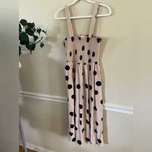Blu Pepper Smocked Polka Dot Dress - With Removable straps! Size Large